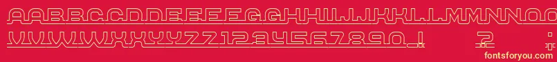 ConnectedHollow Font – Yellow Fonts on Red Background