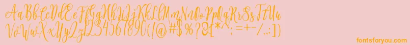 Connekia-Schriftart – Orangefarbene Schriften auf rosa Hintergrund