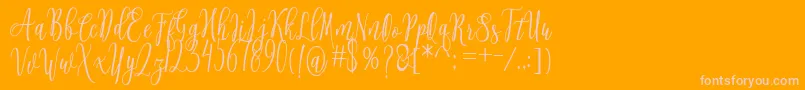 Connekia-Schriftart – Rosa Schriften auf orangefarbenem Hintergrund