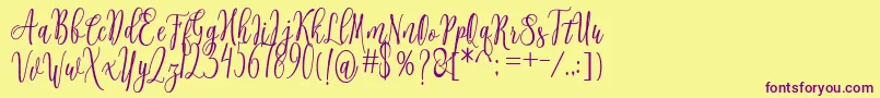 Connekia Font – Purple Fonts on Yellow Background