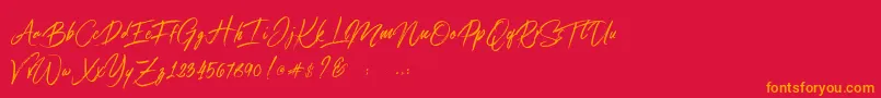 Connoisseurs Font – Orange Fonts on Red Background