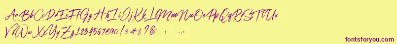 Connoisseurs Font – Purple Fonts on Yellow Background