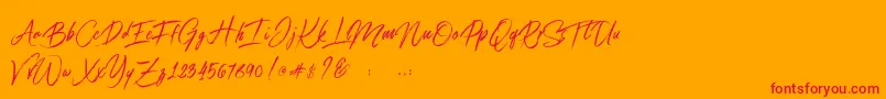 Connoisseurs Font – Red Fonts on Orange Background