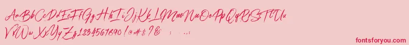 Connoisseurs Font – Red Fonts on Pink Background