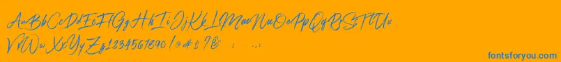 Connoisseurs Font – Blue Fonts on Orange Background