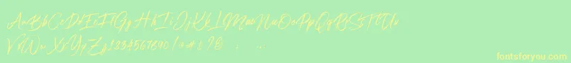 Connoisseurs Font – Yellow Fonts on Green Background