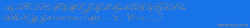 HelenascriptEs-Schriftart – Graue Schriften auf blauem Hintergrund