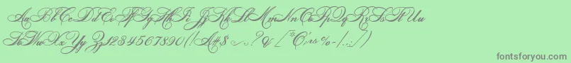 HelenascriptEs Font – Gray Fonts on Green Background