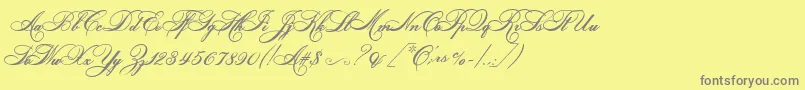 HelenascriptEs-Schriftart – Graue Schriften auf gelbem Hintergrund