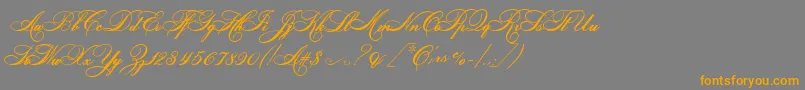 HelenascriptEs Font – Orange Fonts on Gray Background