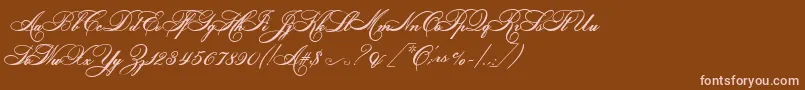 HelenascriptEs-Schriftart – Rosa Schriften auf braunem Hintergrund