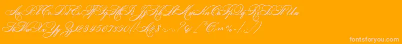 HelenascriptEs-Schriftart – Rosa Schriften auf orangefarbenem Hintergrund