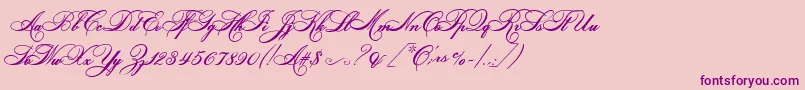 HelenascriptEs-Schriftart – Violette Schriften auf rosa Hintergrund