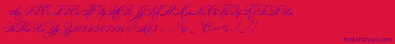 HelenascriptEs-Schriftart – Violette Schriften auf rotem Hintergrund