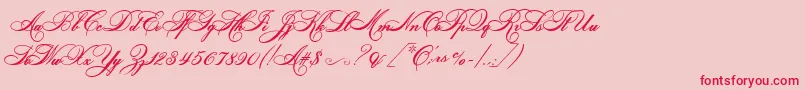 HelenascriptEs Font – Red Fonts on Pink Background