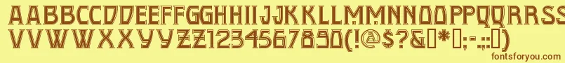 CONQN    Font – Brown Fonts on Yellow Background