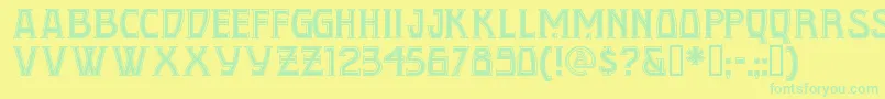 CONQN    Font – Green Fonts on Yellow Background