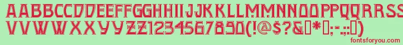 CONQN    Font – Red Fonts on Green Background