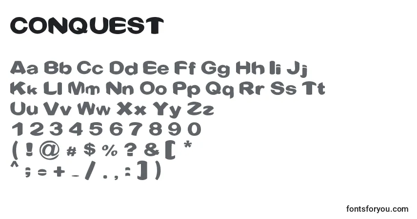 CONQUEST-fontti – aakkoset, numerot, erikoismerkit