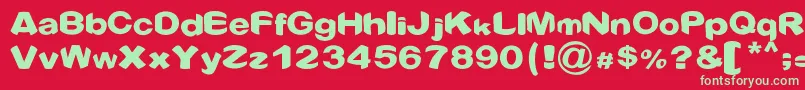 CONQUEST Font – Green Fonts on Red Background