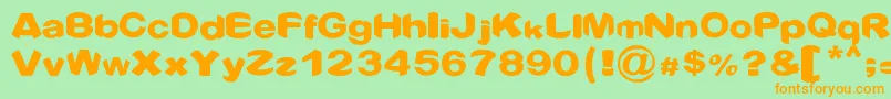 CONQUEST Font – Orange Fonts on Green Background