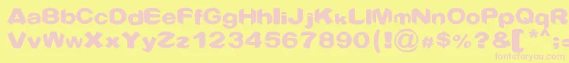 CONQUEST Font – Pink Fonts on Yellow Background