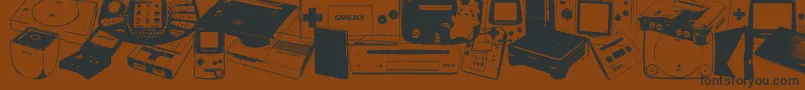 Czcionka Console Wars – czarne czcionki na brązowym tle