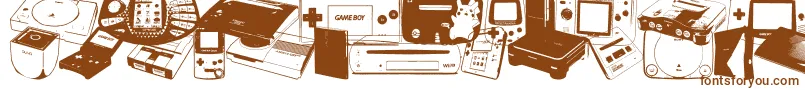 Console Wars-Schriftart – Braune Schriften auf weißem Hintergrund