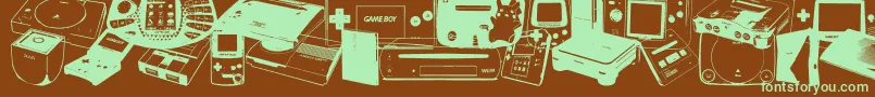 Czcionka Console Wars – zielone czcionki na brązowym tle