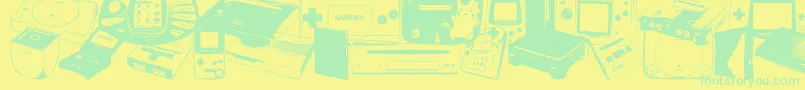 Console Wars Font – Green Fonts on Yellow Background