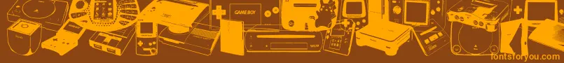 Console Wars Font – Orange Fonts on Brown Background