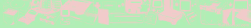 Console Wars-fontti – vaaleanpunaiset fontit vihreällä taustalla