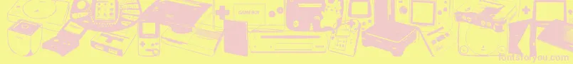 Czcionka Console Wars – różowe czcionki na żółtym tle
