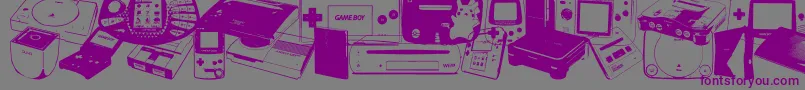 Czcionka Console Wars – fioletowe czcionki na szarym tle