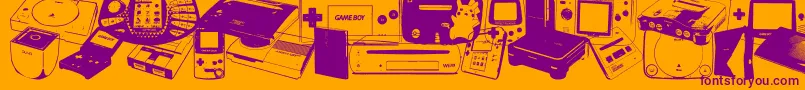 Console Wars Font – Purple Fonts on Orange Background
