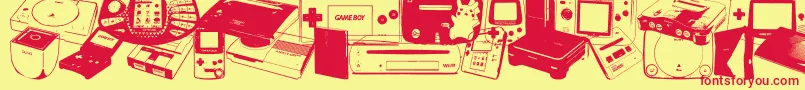 fuente Console Wars – Fuentes Rojas Sobre Fondo Amarillo