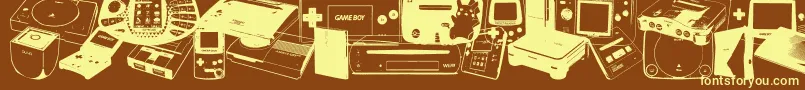 Шрифт Console Wars – жёлтые шрифты на коричневом фоне