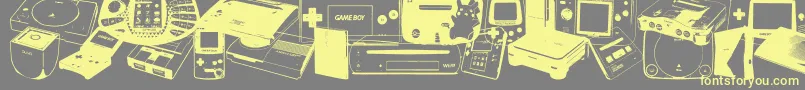 Console Wars-fontti – keltaiset fontit harmaalla taustalla