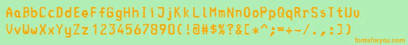 フォントConsole – オレンジの文字が緑の背景にあります。