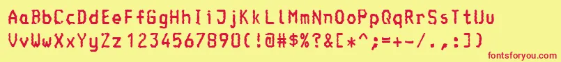 Console Font – Red Fonts on Yellow Background