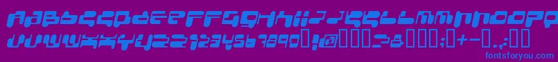 フォントCONSRI   – 紫色の背景に青い文字