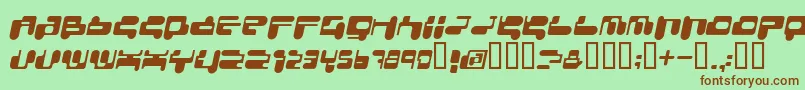 CONSRI  -Schriftart – Braune Schriften auf grünem Hintergrund