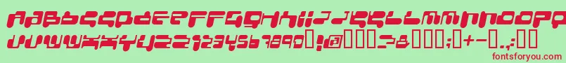 CONSRI  -Schriftart – Rote Schriften auf grünem Hintergrund