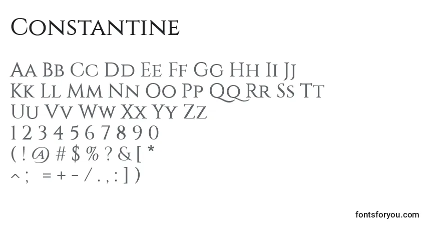 Constantine (123975) Font – alphabet, numbers, special characters