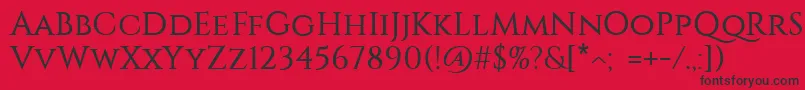 Constantine Font – Black Fonts on Red Background