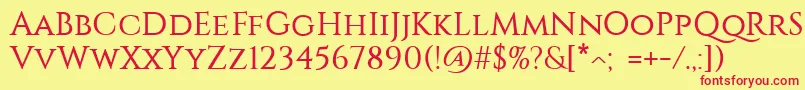 Constantine Font – Red Fonts on Yellow Background