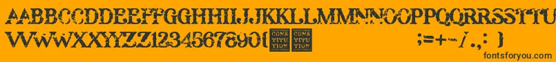 Constitution Font – Black Fonts on Orange Background