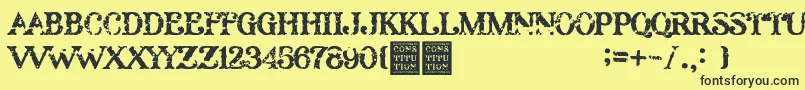 Constitution Font – Black Fonts on Yellow Background