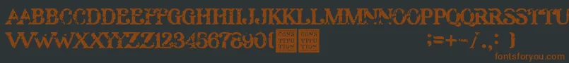 Constitution-fontti – ruskeat fontit mustalla taustalla