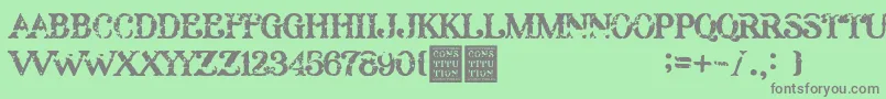 Constitution Font – Gray Fonts on Green Background